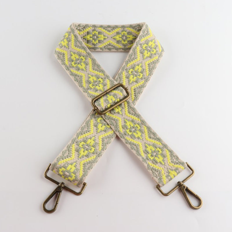 Colored Embroidered Bronze Buckle Wide Shoulder Straps