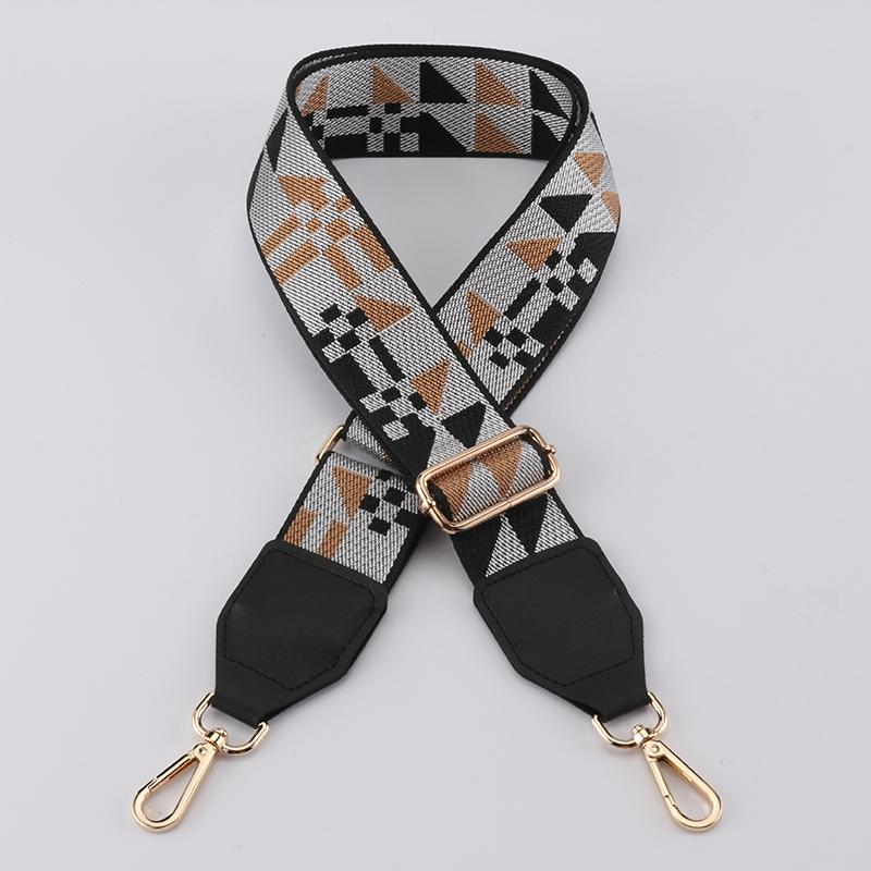 Colorful Diamond Wide Bag Strap with Leather Head