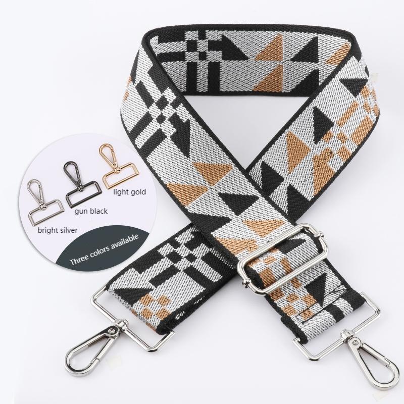 Geometric Patchwork Pattern Wide Bag Strap