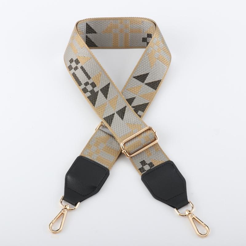 Colorful Diamond Wide Bag Strap with Leather Head