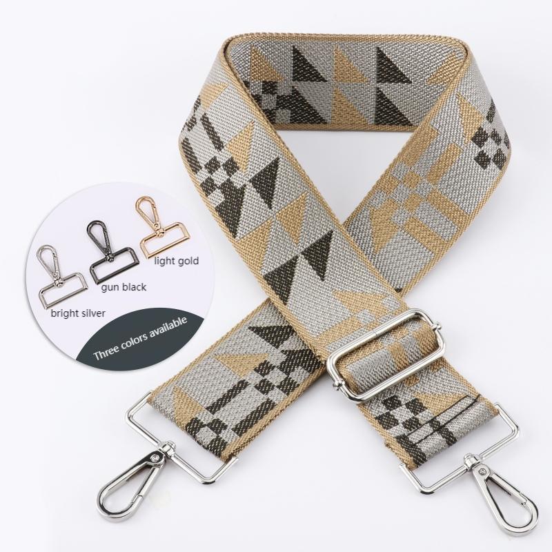 Geometric Patchwork Pattern Wide Bag Strap