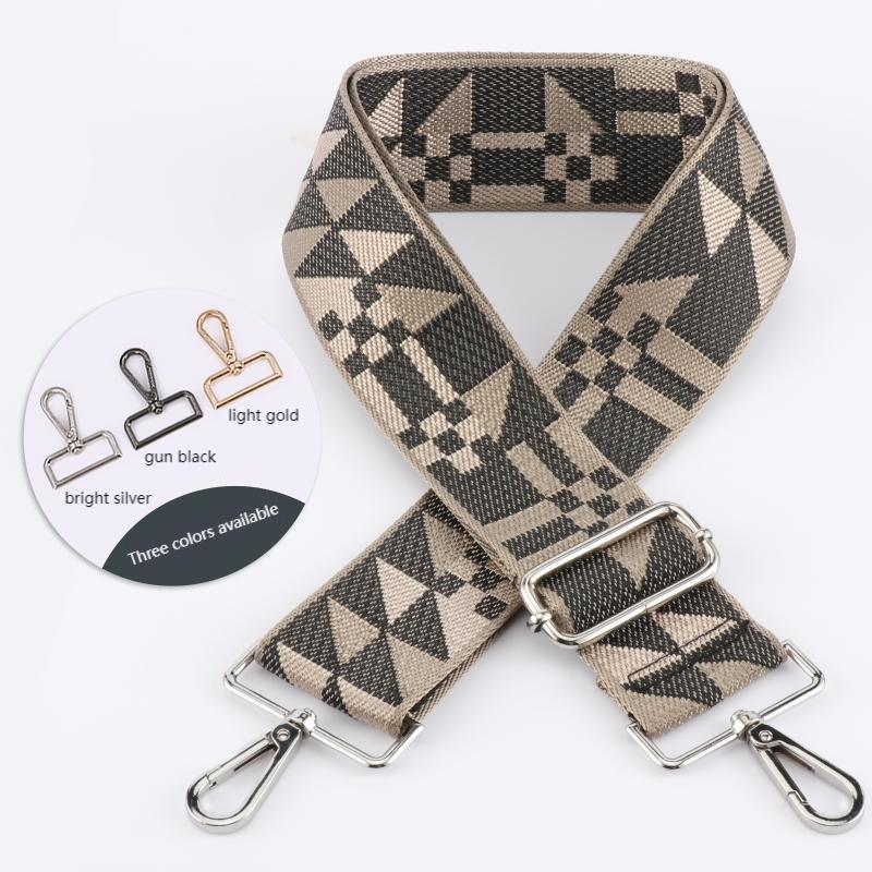 Geometric Patchwork Pattern Wide Bag Strap