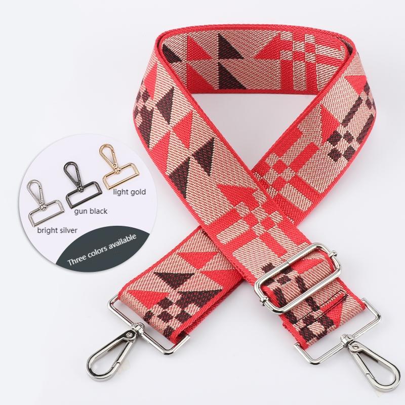 Geometric Patchwork Pattern Wide Bag Strap