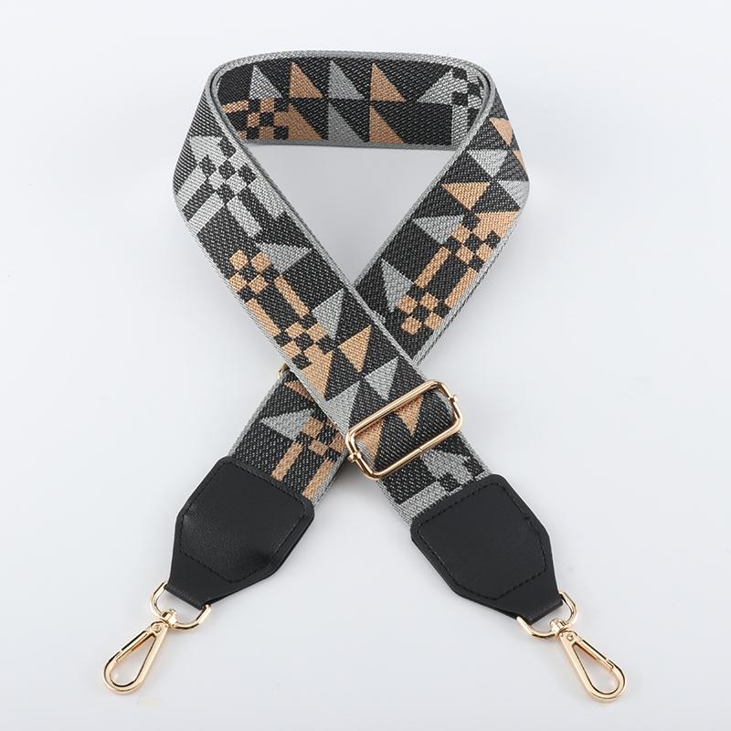 Colorful Diamond Wide Bag Strap with Leather Head