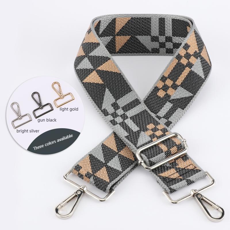 Geometric Patchwork Pattern Wide Bag Strap