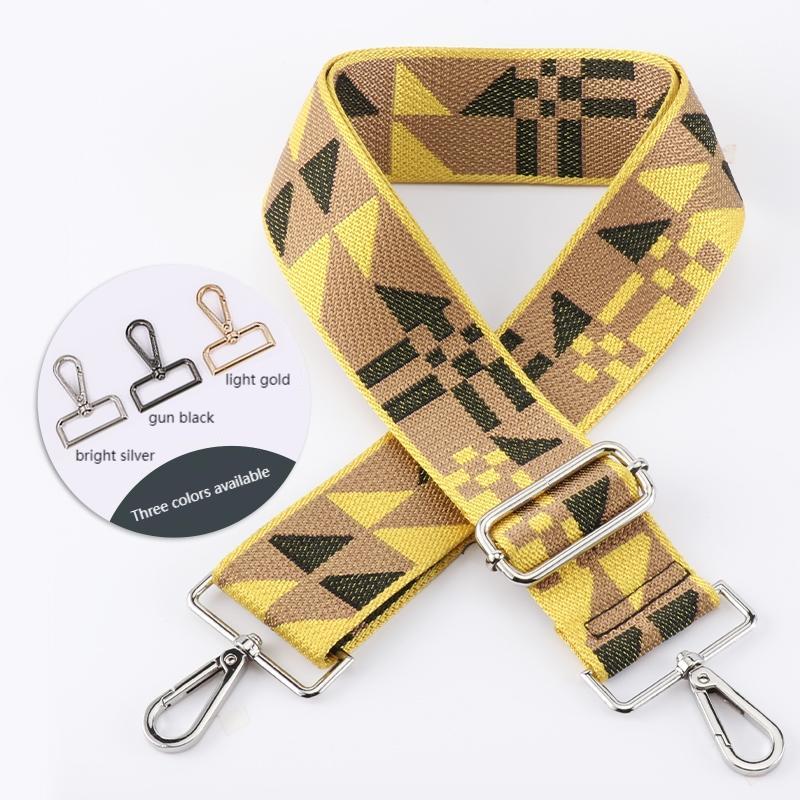 Geometric Patchwork Pattern Wide Bag Strap