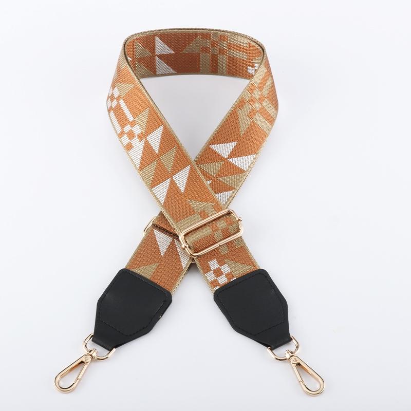 Colorful Diamond Wide Bag Strap with Leather Head