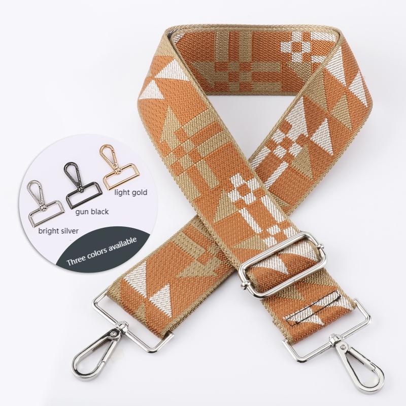 Geometric Patchwork Pattern Wide Bag Strap