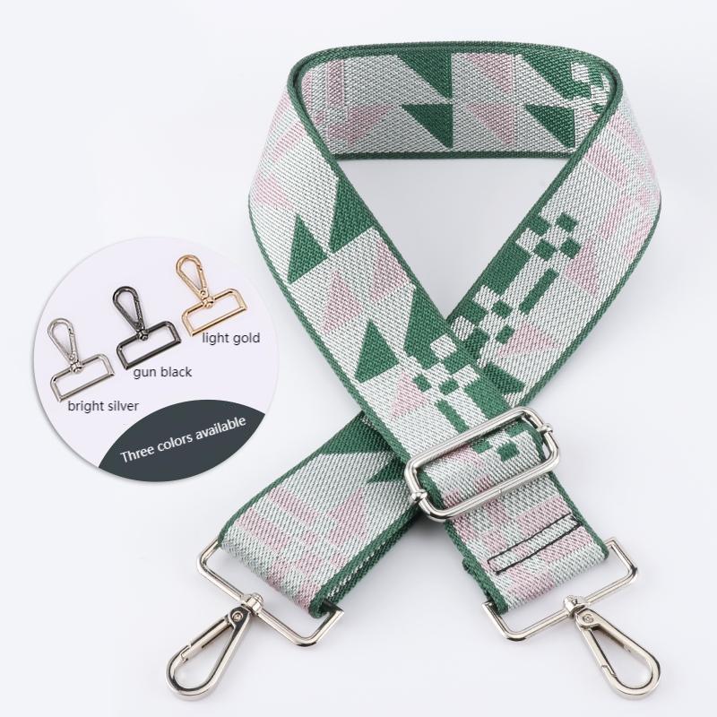 Geometric Patchwork Pattern Wide Bag Strap