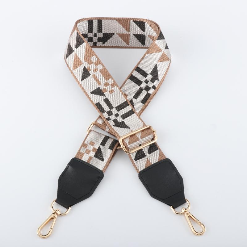 Colorful Diamond Wide Bag Strap with Leather Head