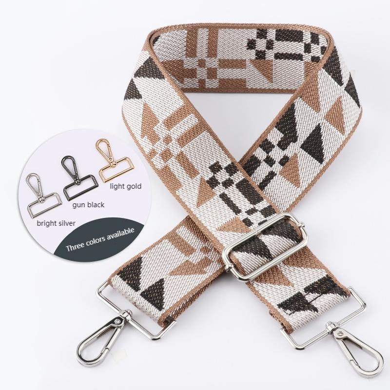 Geometric Patchwork Pattern Wide Bag Strap