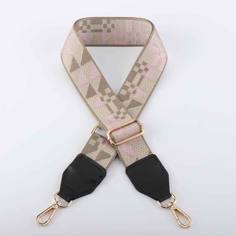 Colorful Diamond Wide Bag Strap with Leather Head