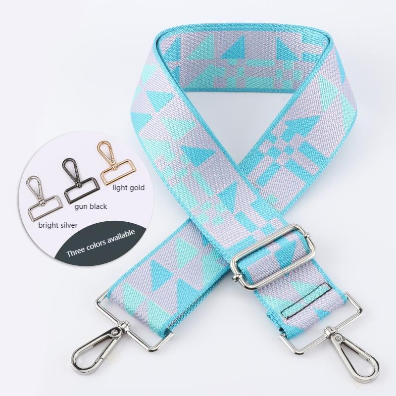 Geometric Patchwork Pattern Wide Bag Strap