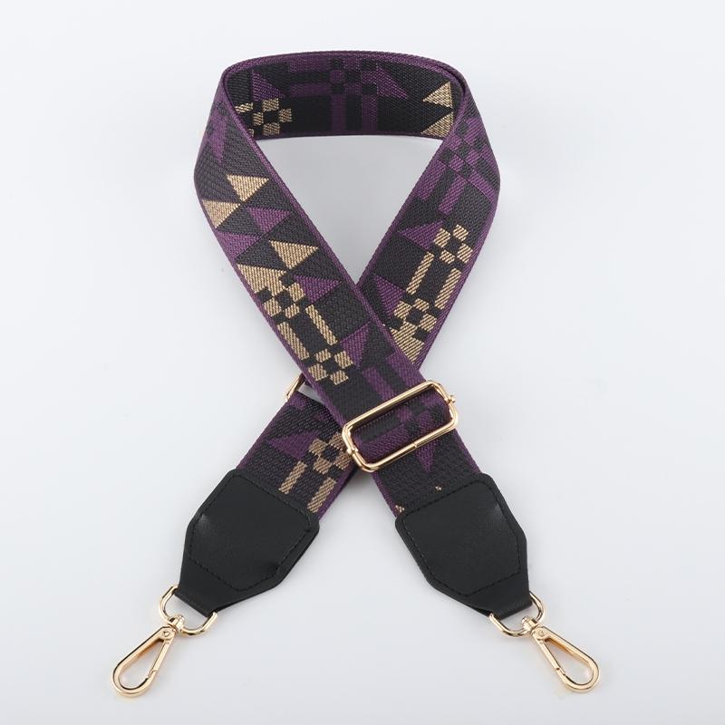 Colorful Diamond Wide Bag Strap with Leather Head