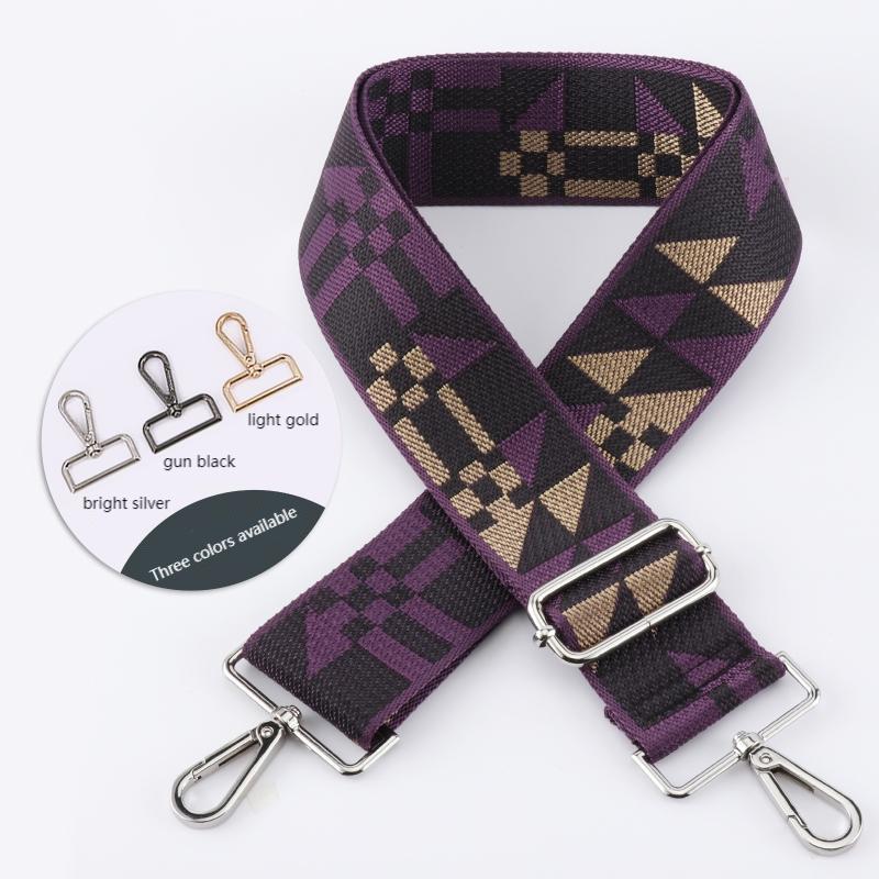 Geometric Patchwork Pattern Wide Bag Strap
