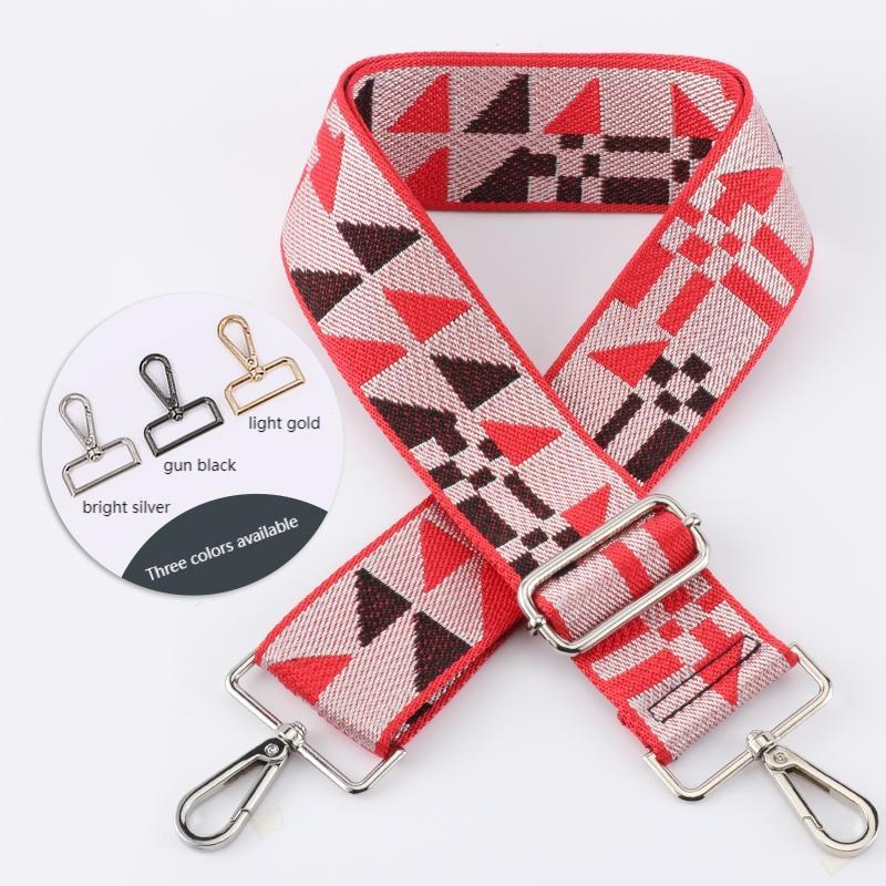 Geometric Patchwork Pattern Wide Bag Strap