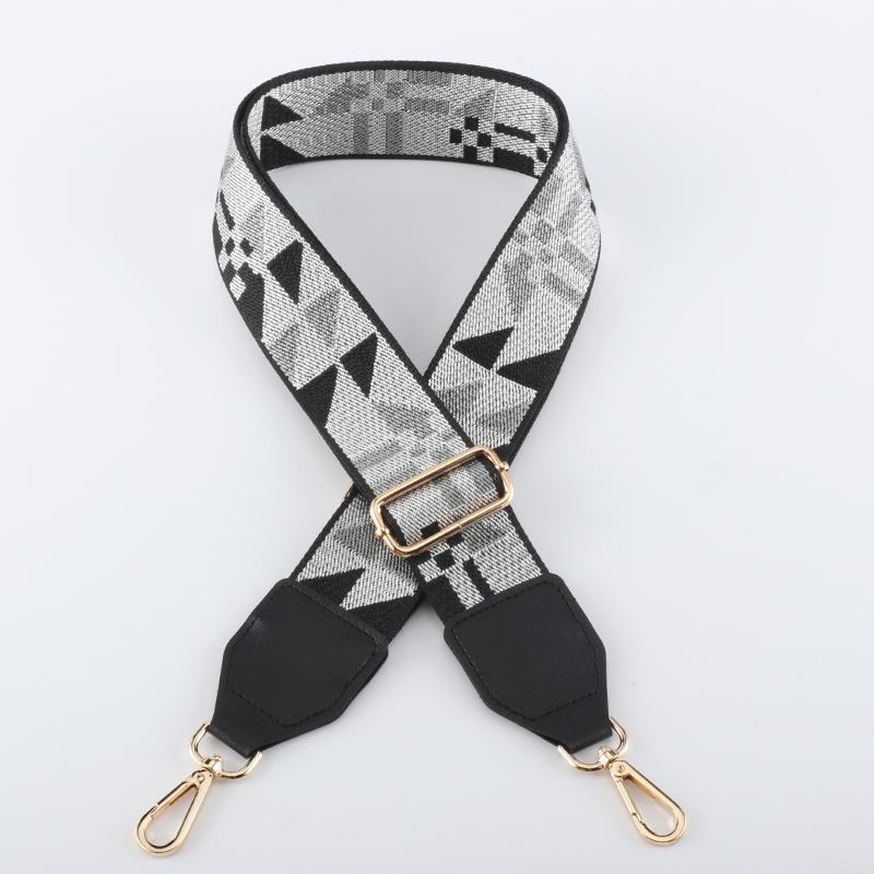 Colorful Diamond Wide Bag Strap with Leather Head