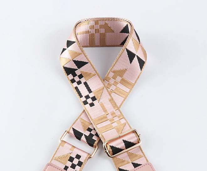 Geometric Patchwork Pattern Wide Bag Strap