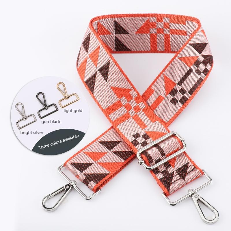 Geometric Patchwork Pattern Wide Bag Strap