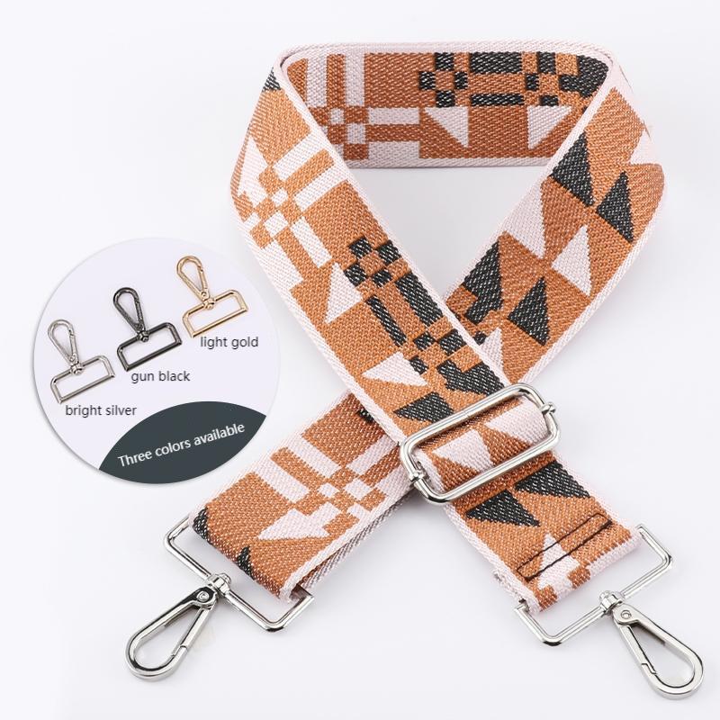 Geometric Patchwork Pattern Wide Bag Strap