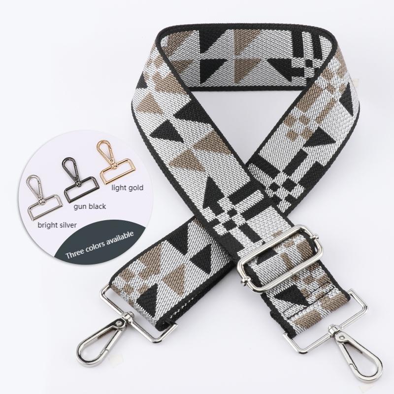 Geometric Patchwork Pattern Wide Bag Strap