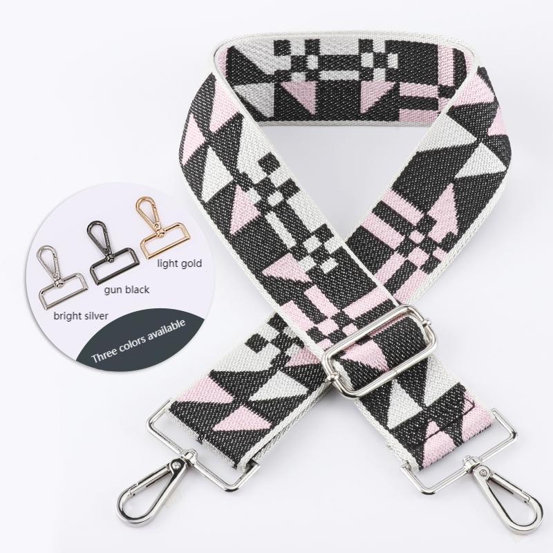 Geometric Patchwork Pattern Wide Bag Strap