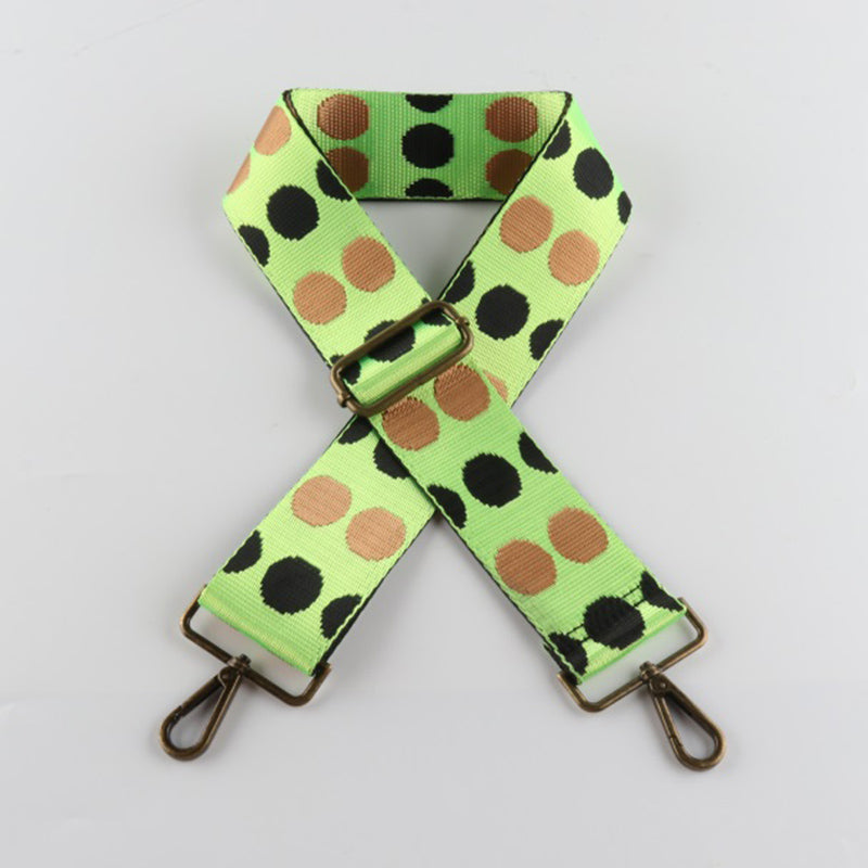 Polka Dot Black Pattern Bronze Buckle Wide Shoulder Straps