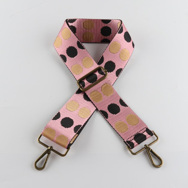 Polka Dot Black Pattern Bronze Buckle Wide Shoulder Straps