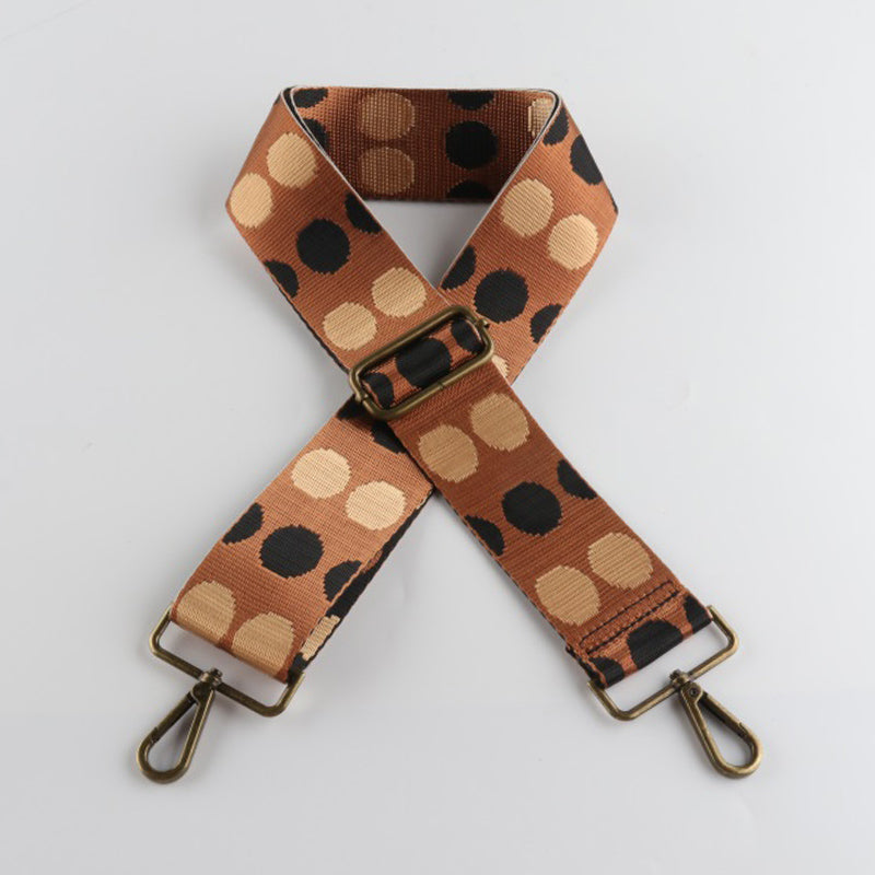 Polka Dot Black Pattern Bronze Buckle Wide Shoulder Straps