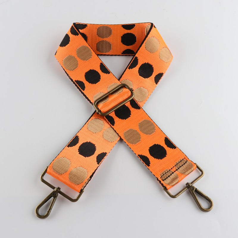 Polka Dot Black Pattern Bronze Buckle Wide Shoulder Straps