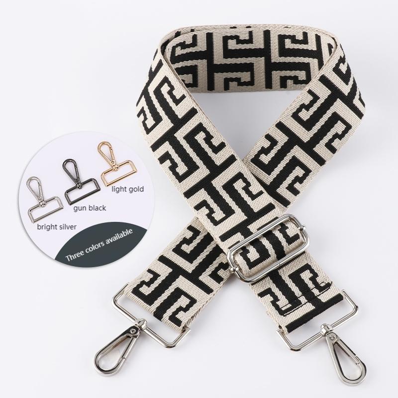 Geometric Texture Wide Bag Shoulder Strap