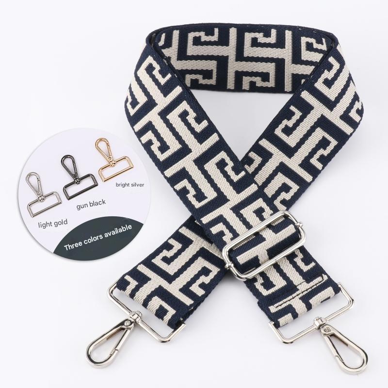 Geometric Texture Wide Bag Shoulder Strap