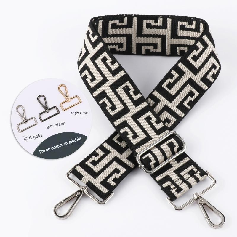 Geometric Texture Wide Bag Shoulder Strap