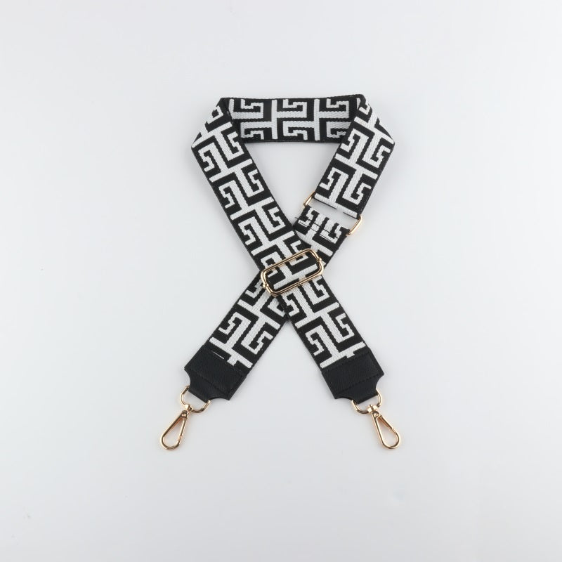 Black Style Bag Strap with Leather Head