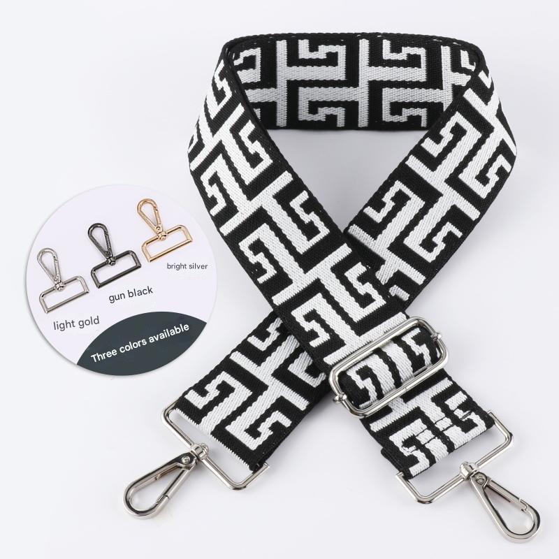 Geometric Texture Wide Bag Shoulder Strap