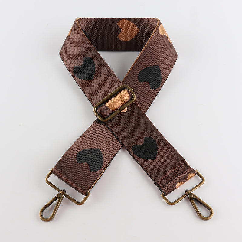 Love Pattern Bronze Buckle Wide Shoulder Straps