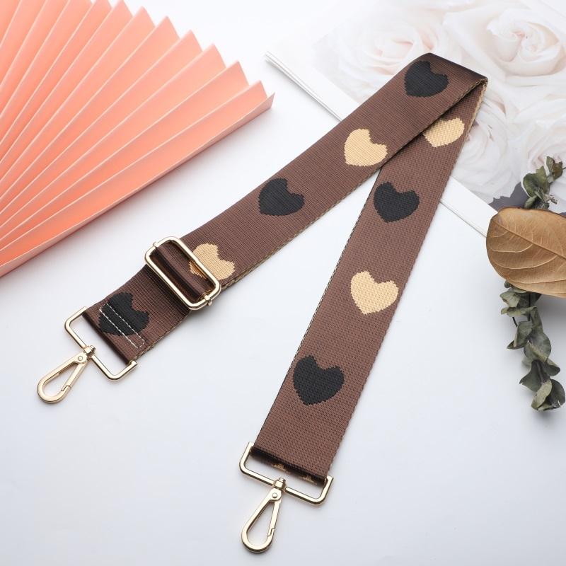 Three-color Heart Jacquard Wide Bag Strap