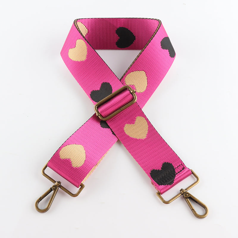 Love Pattern Bronze Buckle Wide Shoulder Straps