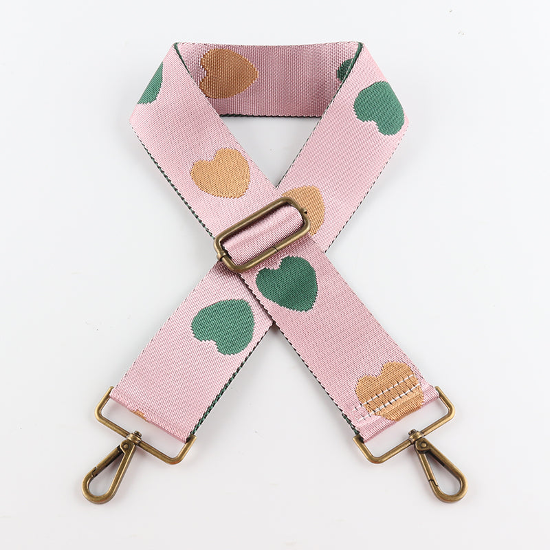 Love Pattern Bronze Buckle Wide Shoulder Straps