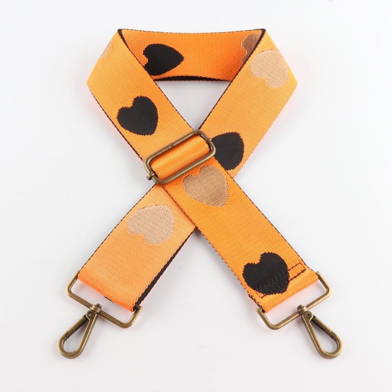 Three-color Heart Jacquard Wide Bag Strap
