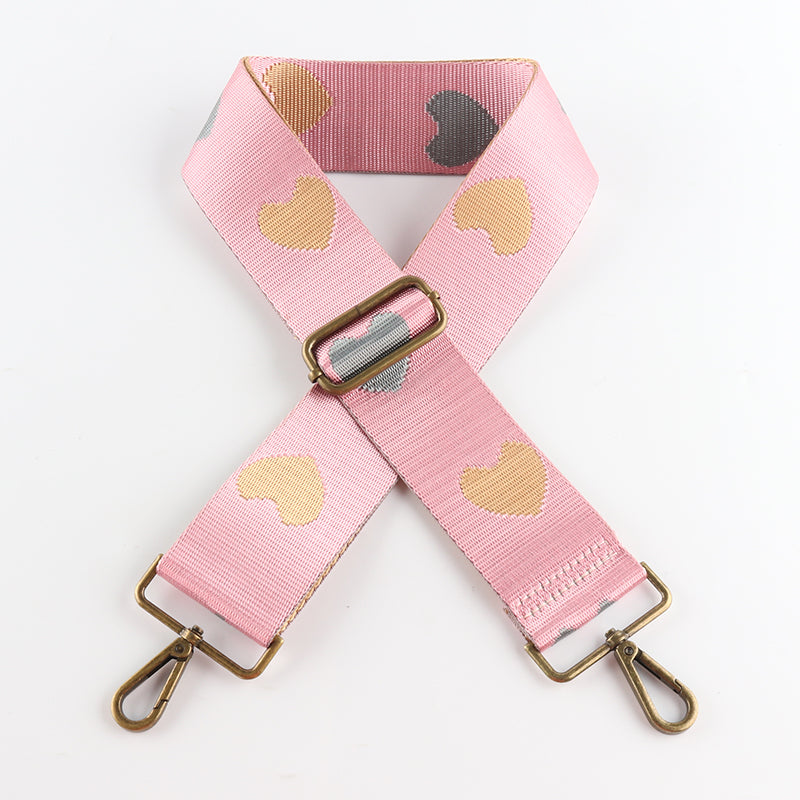 Love Pattern Bronze Buckle Wide Shoulder Straps