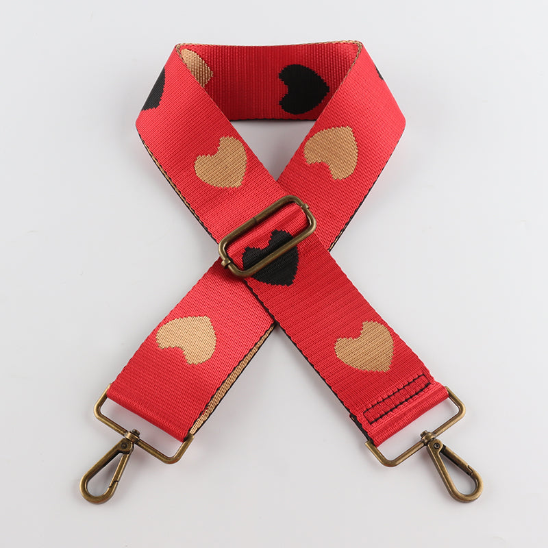 Love Pattern Bronze Buckle Wide Shoulder Straps