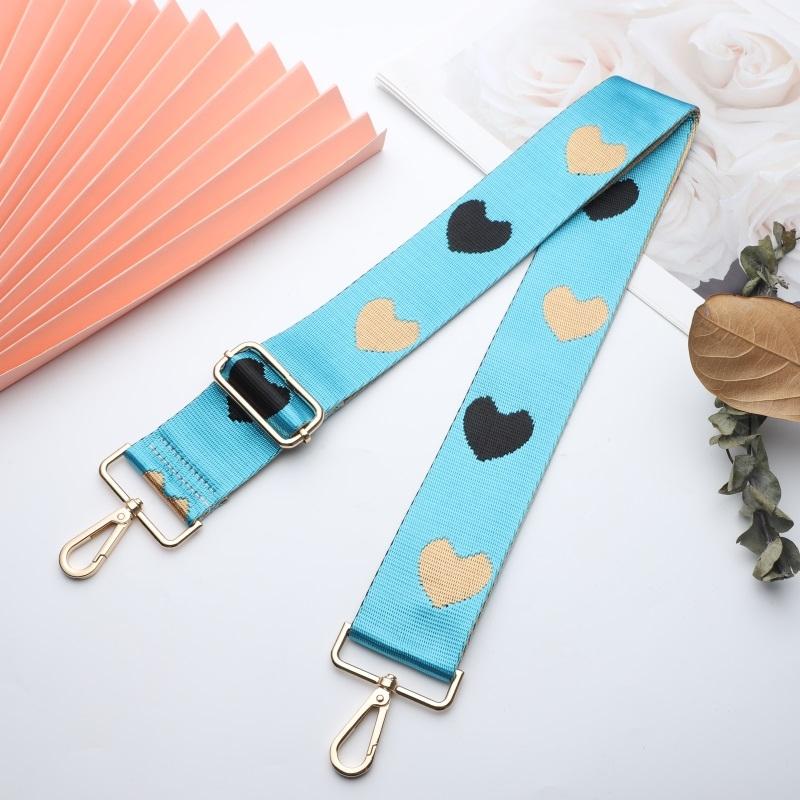 Three-color Heart Jacquard Wide Bag Strap