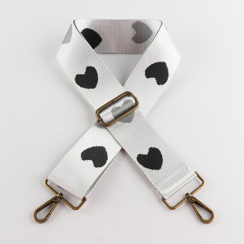 Love Pattern Bronze Buckle Wide Shoulder Straps