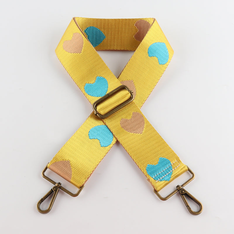 Love Pattern Bronze Buckle Wide Shoulder Straps