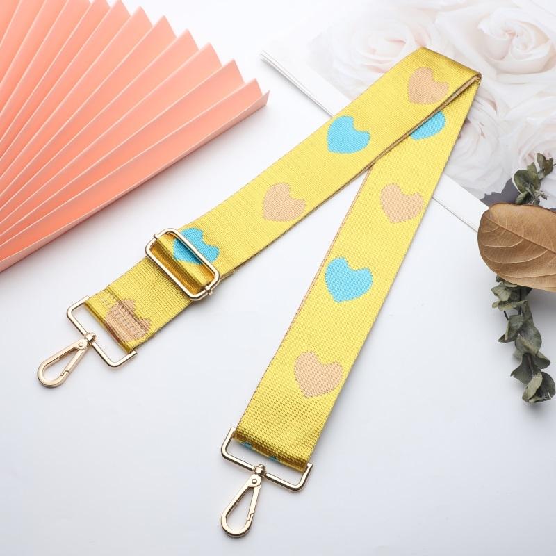 Three-color Heart Jacquard Wide Bag Strap