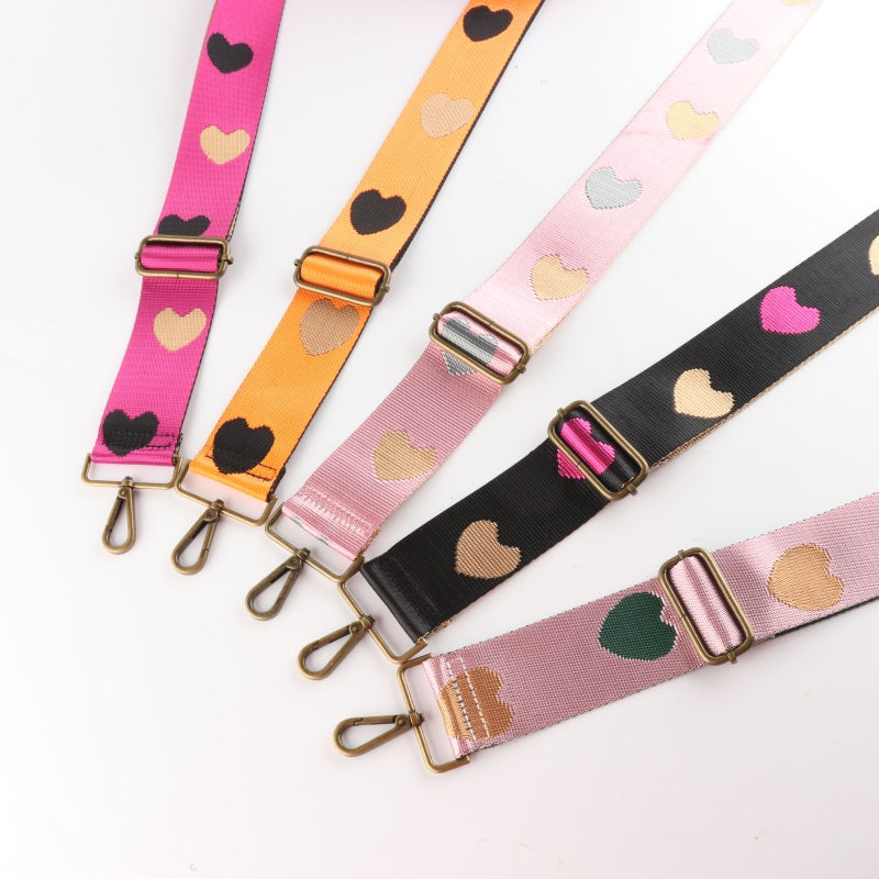 Love Pattern Bronze Buckle Wide Shoulder Straps