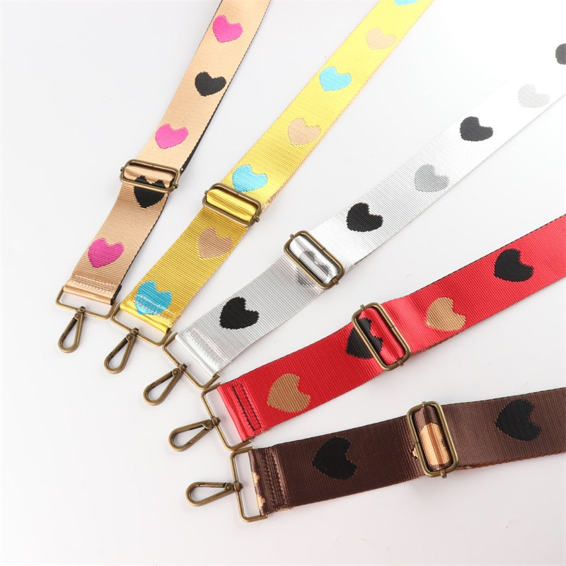 Love Pattern Bronze Buckle Wide Shoulder Straps