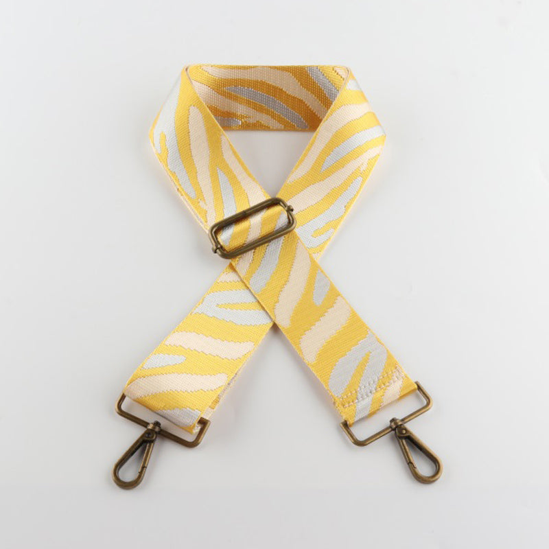 Multicolor Zebra Print Bronze Buckle Wide Shoulder Straps
