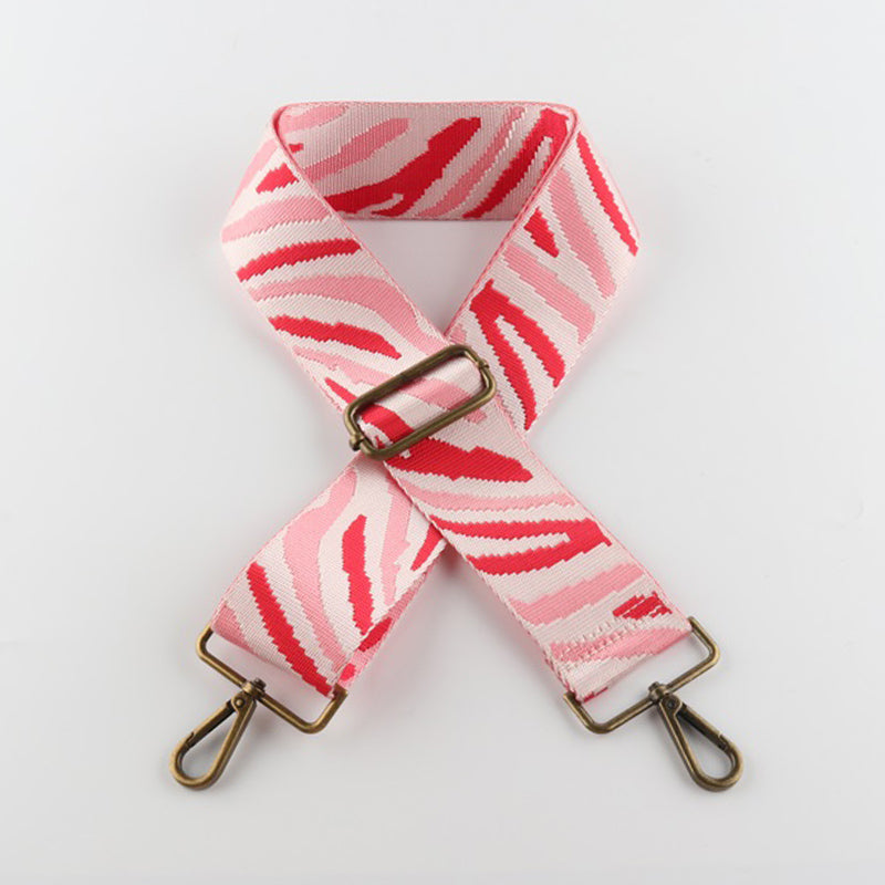 Multicolor Zebra Print Bronze Buckle Wide Shoulder Straps
